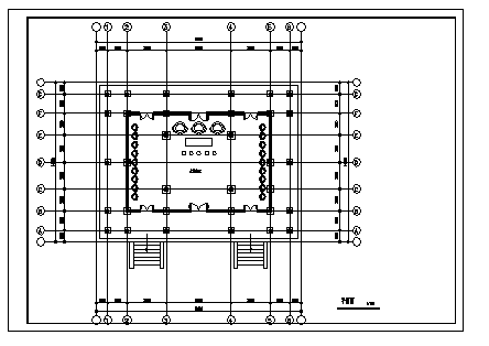 某龙山寺建筑施工cad图(含平立面图，共三张)-图二