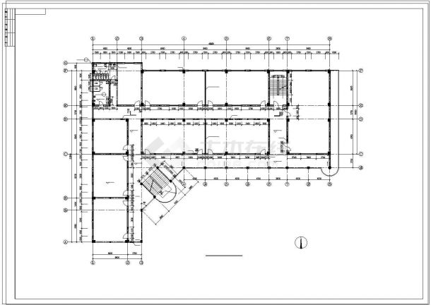 某地区教学楼CAD平面布置参考图-图二