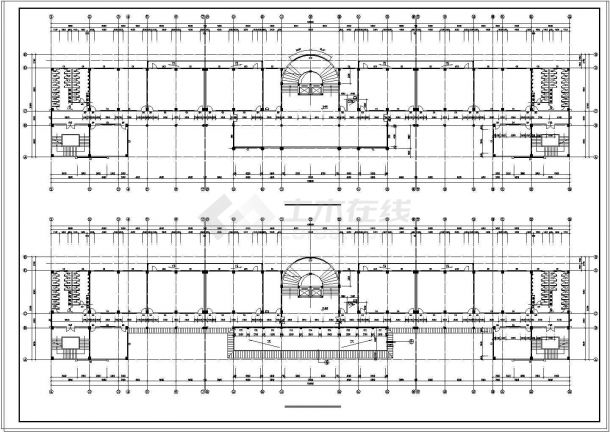 某教学楼设计施工方案CAD图纸-图二