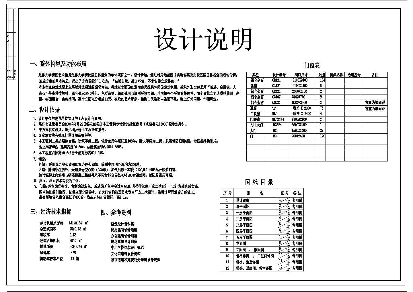 某高校艺术中心设计CAD施工图