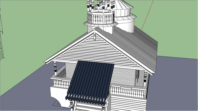 北欧式二层别墅建筑su模型_图1