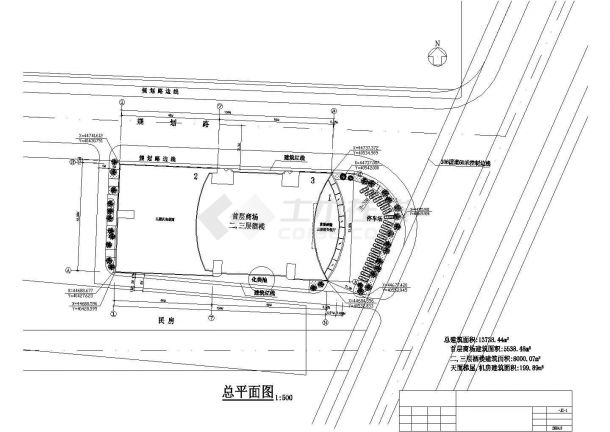苏州市姑苏区某3框架结构大型批发市场全套建筑设计CAD图纸（含总图）-图一