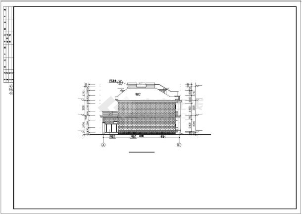 某三层联体别墅建筑设计CAD施工图纸-图一