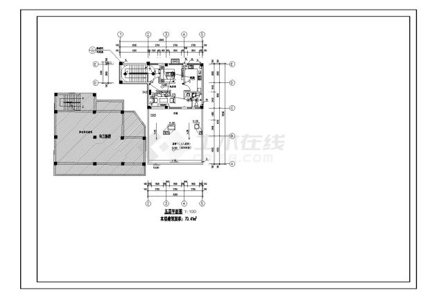 五层住宅楼电气施工设计CAD布置图-图一
