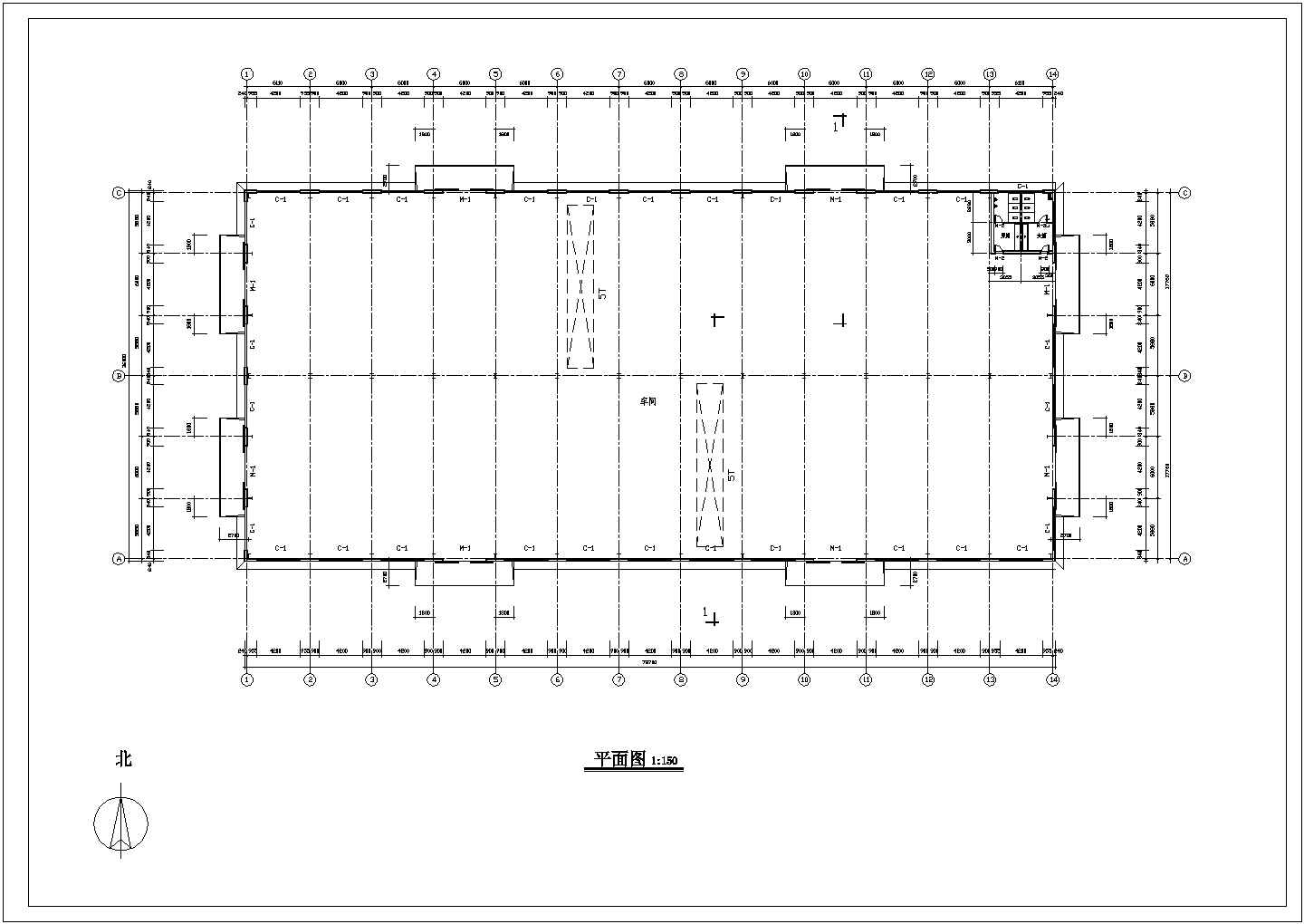 厂房设计_某单层厂区2个车间建施CAD图