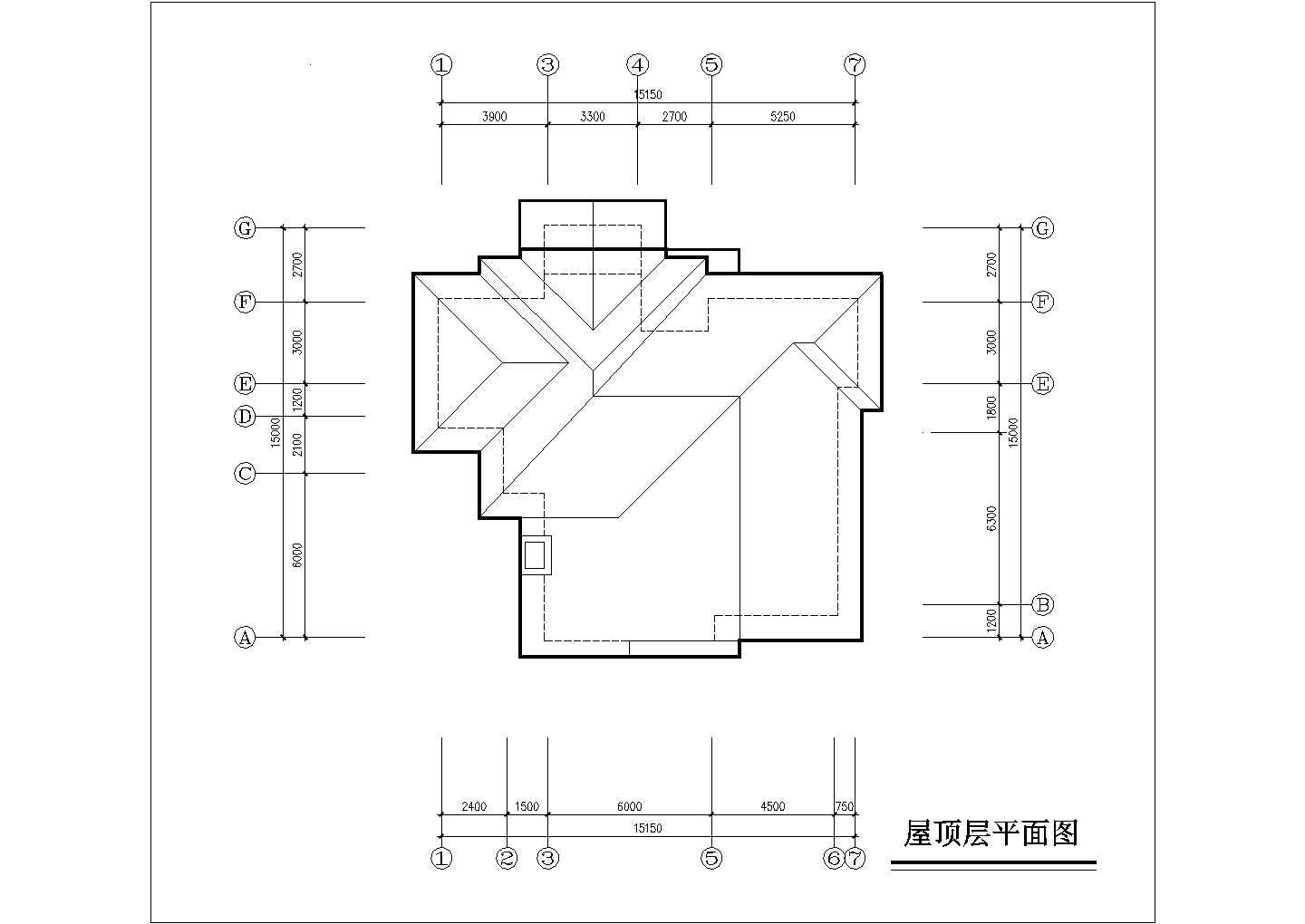 两层欧式别墅建筑设计CAD方案图