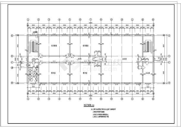 某地四层学校综合楼建筑cad施工图-图一