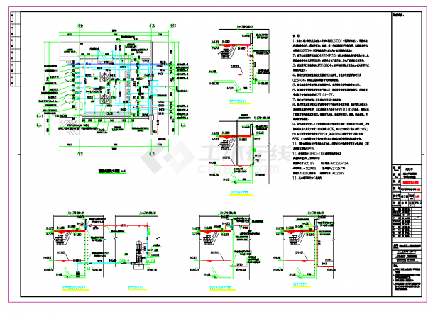 某地消防水泵房大样图施工CAD图纸-图二
