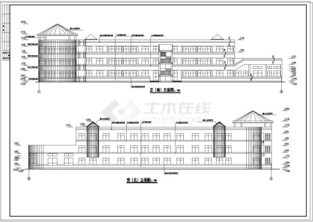 某幼儿园教学楼全套设计cad建筑图-图一