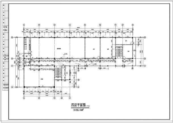 某四层幼儿园设计cad建筑施工图纸-图二