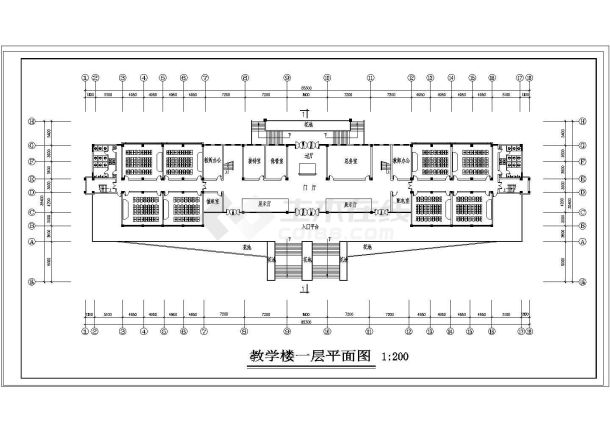 某地五层中学教学楼建筑cad施工图-图二