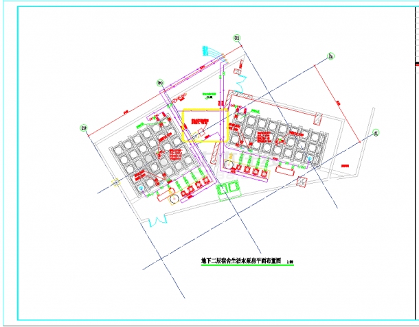 某地住宅建筑生活水泵房大样图施工CAD图纸-图二