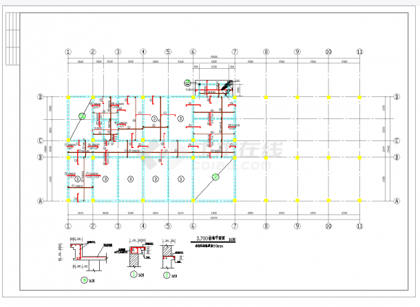 某地办公楼结构全图CAD图纸-图二