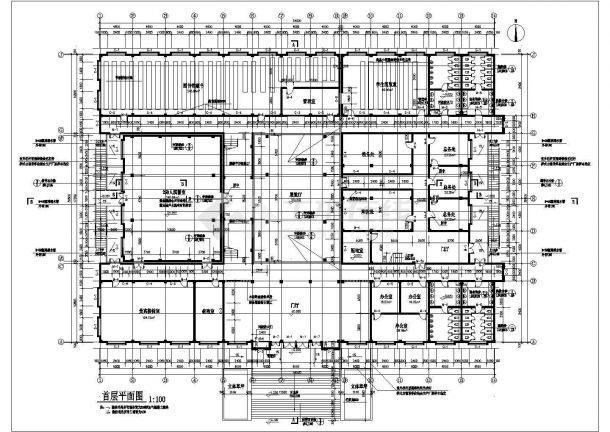 某地五层中学综合楼建筑设计cad图-图一