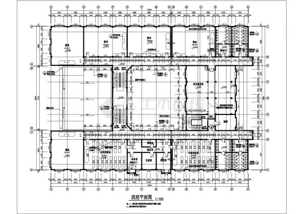 某地五层中学综合楼建筑设计cad图-图二