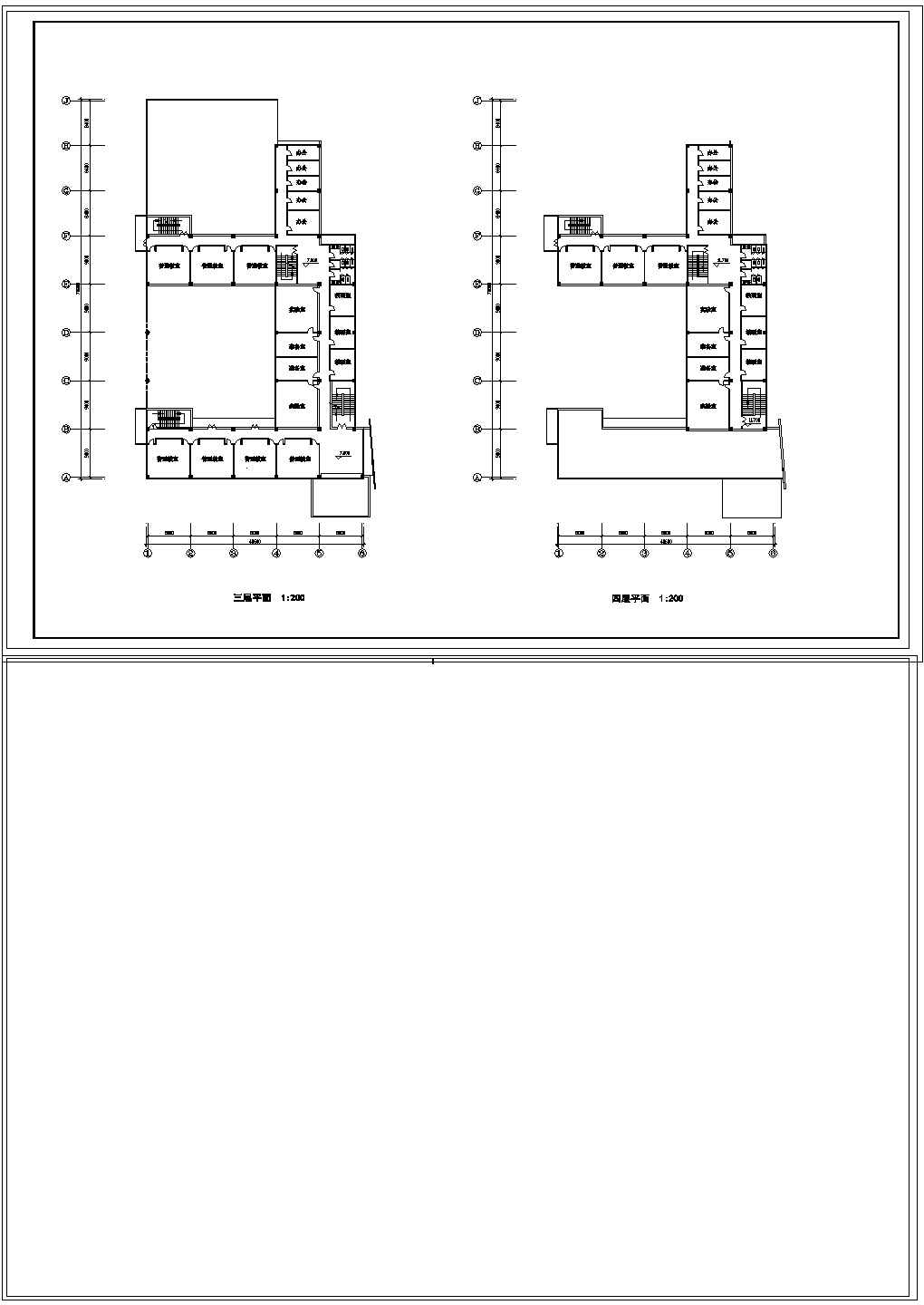 某高层小学教学楼建筑设计cad图(总图)
