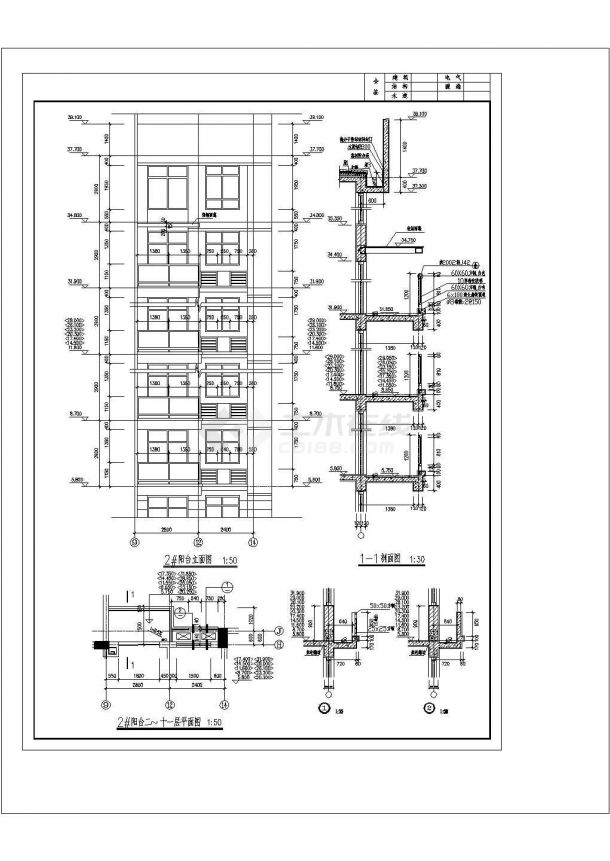 重庆某小高层住宅楼钢结构建筑设计CAD施工图-图二