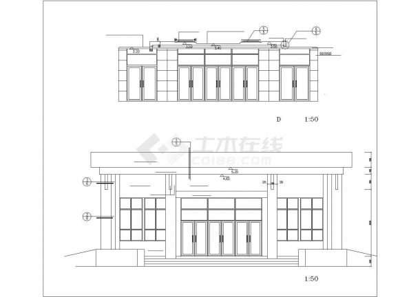 北京某高档饭店接待大厅装修设计CAD图纸-图一