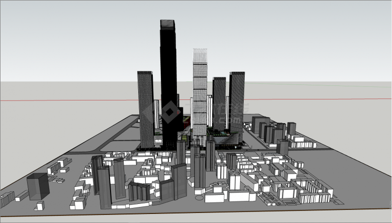 带球场大型城市商业综合体 su模型-图二