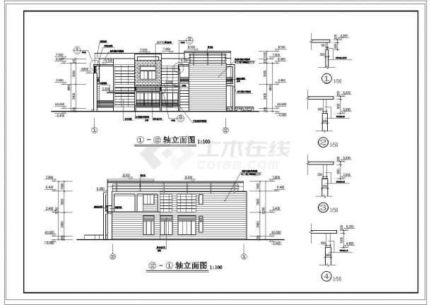 一套豪华现代别墅建筑cad设计施工图-图二