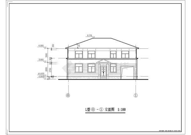 创业农庄L型别墅建筑设计cad方案图-图一