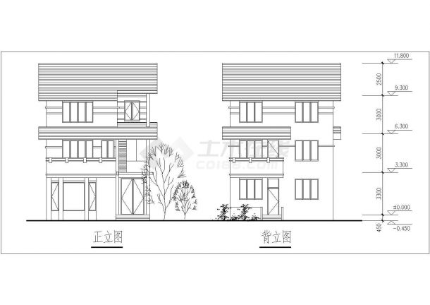  Construction Drawing of Rural Three storey Villa Building Scheme - Figure 2