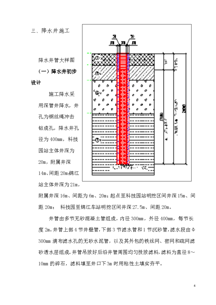 地铁车站明挖基坑降水井施工方案