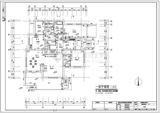 两层美式别墅建筑设计CAD施工图（含效果图）-图二