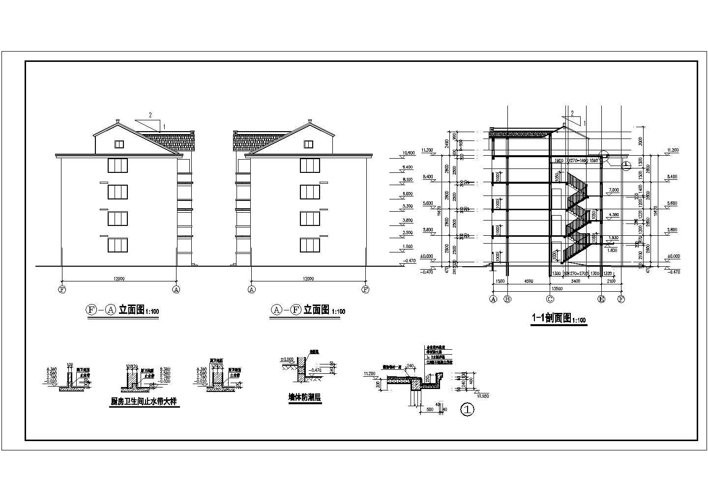某城市医院职工宿舍建筑设计CAD施工图