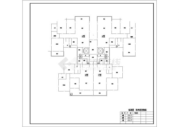 某地区小区多户型建筑设计全套CAD施工平面图-图一