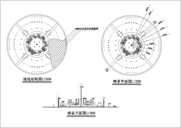 贵州省某市新建造的圆形喷泉施工图一份-dwg_图1