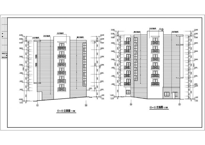 长沙市某职业学校七层框架结构学生宿舍楼建筑设计cad图纸（含建筑设计说明）_图1