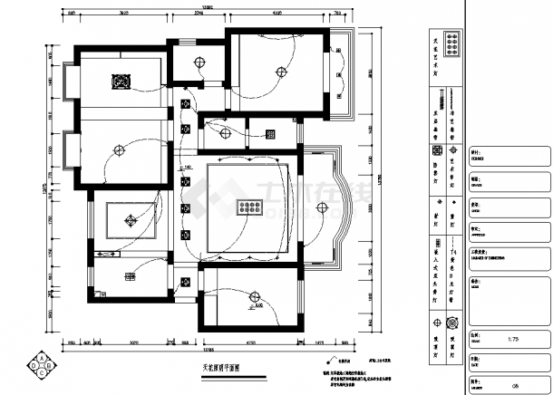 中式简约住宅楼装修设计施工cad图纸，含设计说明-图一