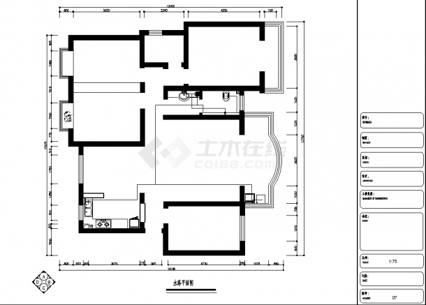 中式简约住宅楼装修设计施工cad图纸，含设计说明-图二