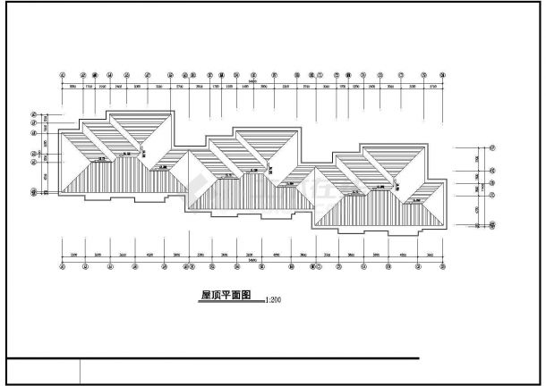 开封市某小区对称户型住宅楼建筑工程设计CAD图（含平立剖）-图一