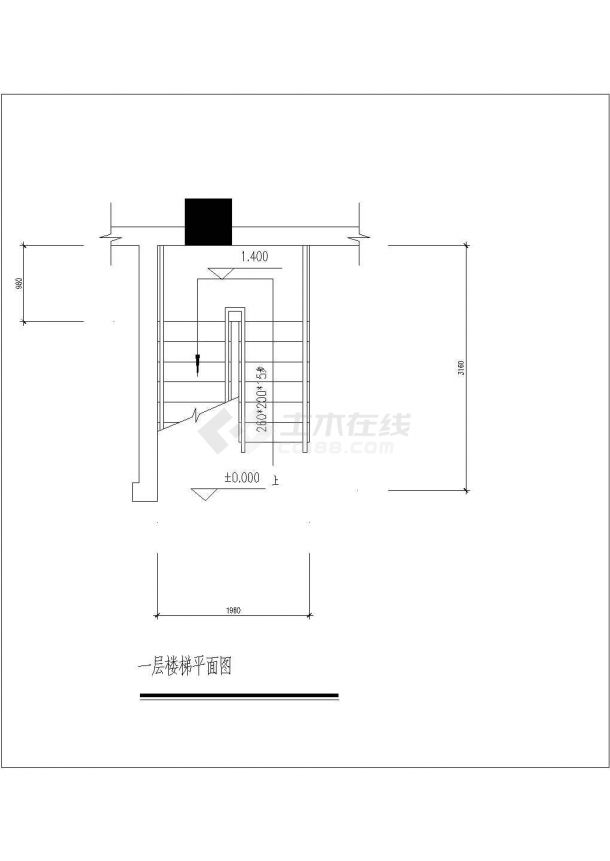 苏州某装修公司素材钢结构楼梯全套设计cad图纸(含楼梯结构平面图)-图二