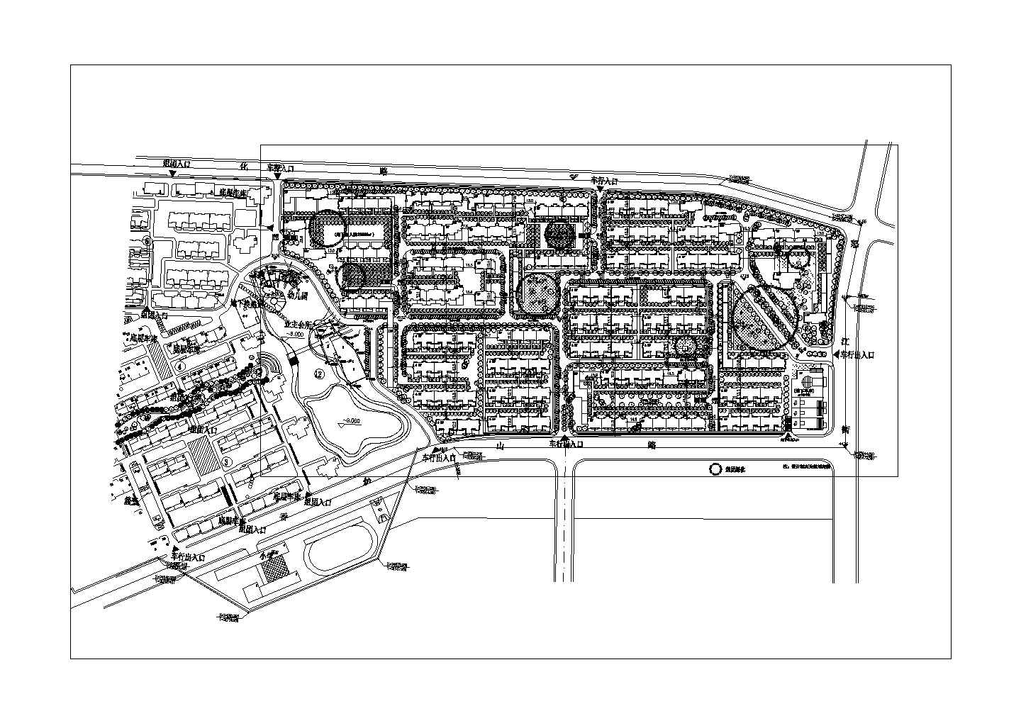 某住宅小区总平面设计详细施工方案CAD图纸