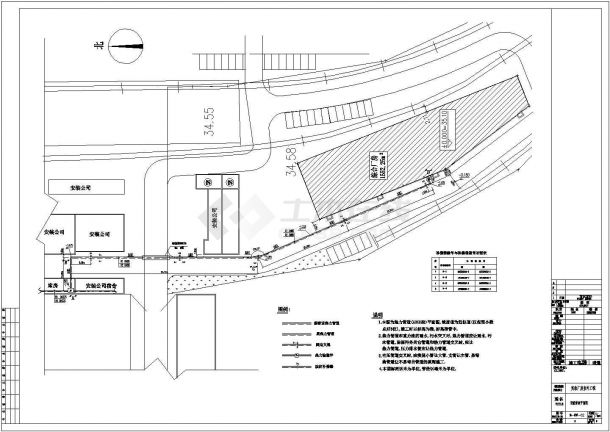 某多层实验厂房室外采暖管道全套施工设计cad图纸(含检查井结构详图)-图二