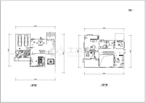 三层别墅建筑两套设计施工图附效果图-图二