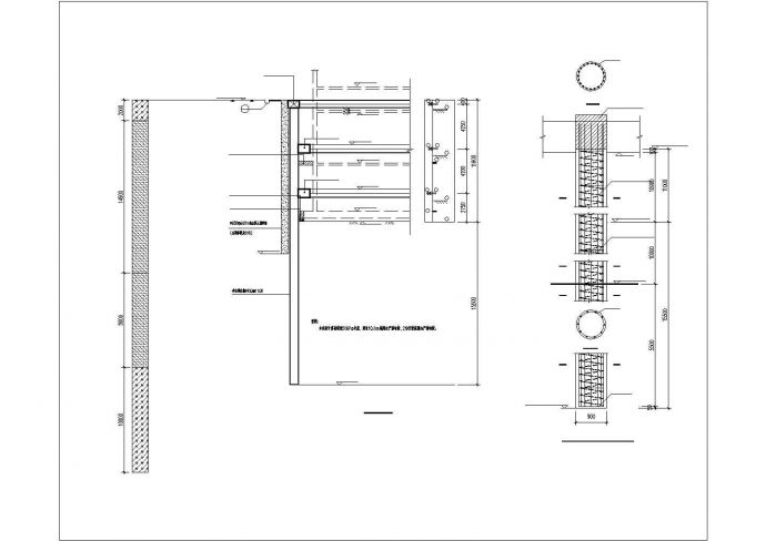 某地区13米深基坑排桩加三道混凝土内支撑支护设计CAD图纸_图1