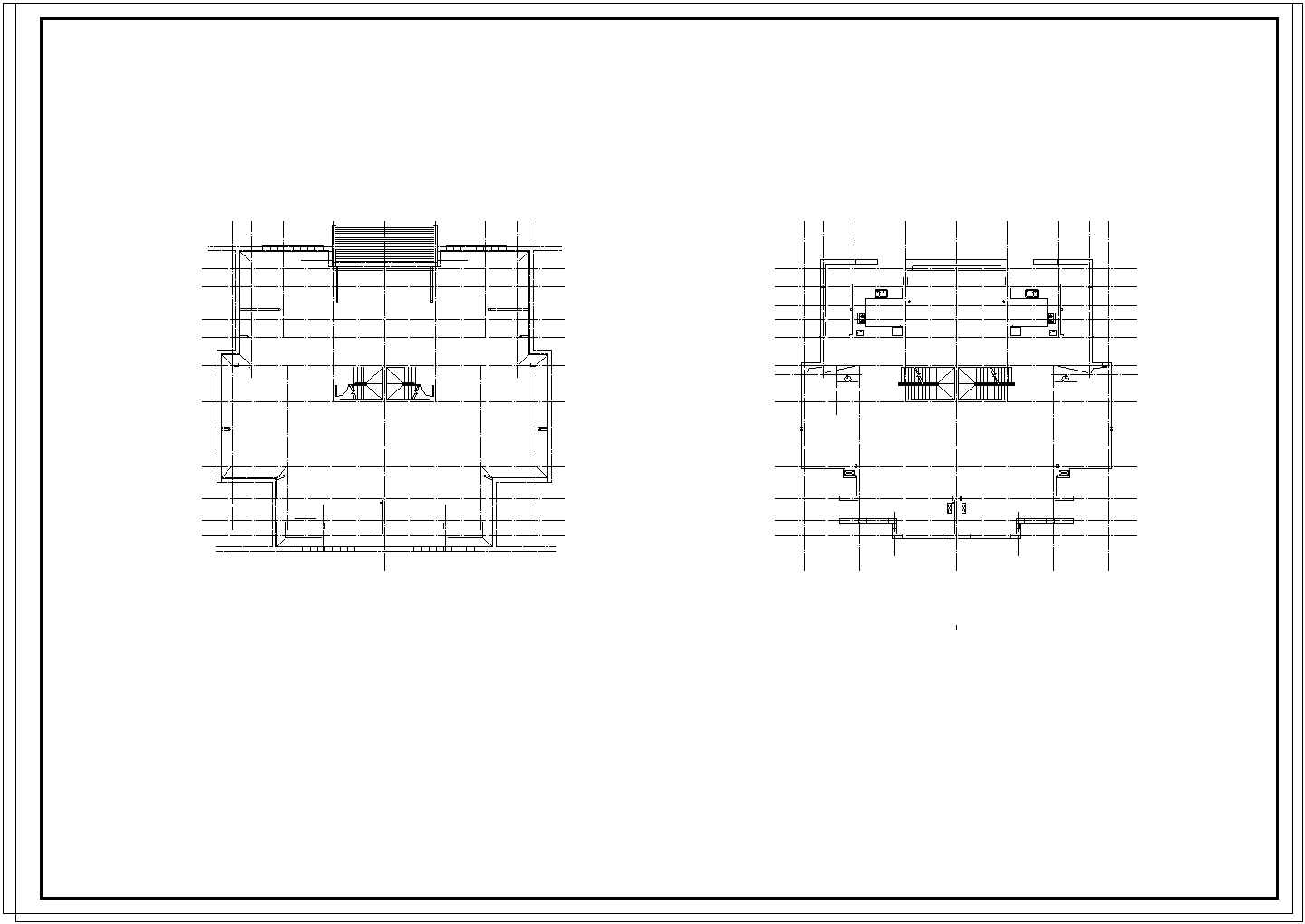 三层联排别墅建筑设计cad施工图纸