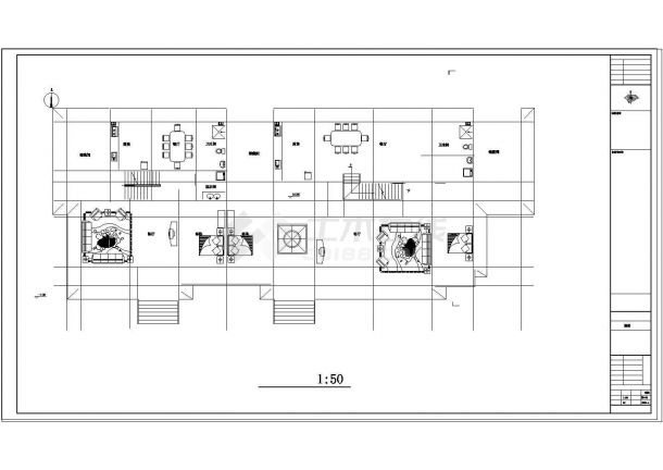 某双拼式别墅建筑结构设计CAD施工图带效果图-图二
