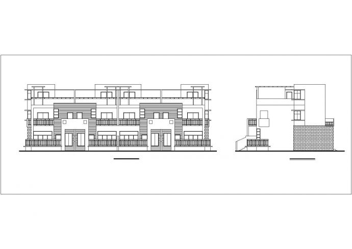 联排两层别墅建筑设计施工图_图1
