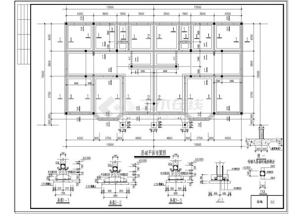 一套联体别墅建筑结构设计施工图-图二