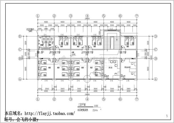某城市医院医院住院楼建筑规划设计全套CAD施工图-图一