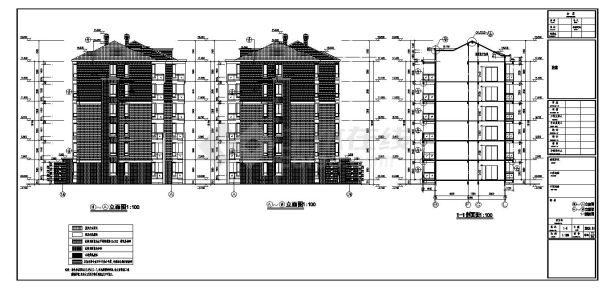 某六层中式住宅楼建筑施工图-图一