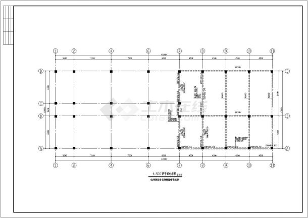 长42米 宽15米 3层独立基框架办公楼结构施工图-图二