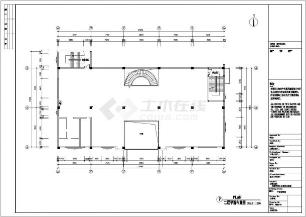 办公楼设计_奔腾科技三层框架结构办公楼室内装修设计cad全套施工图（甲级院设计）-图一
