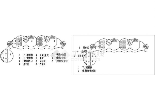 某幼儿园建筑平面设计cad方案图-图二