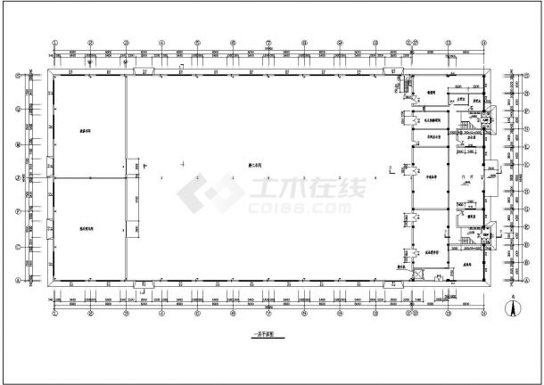 某制造厂房设计CAD设计框架结构施工图-图二